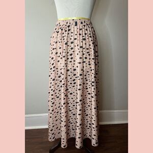Asos Polka Dot Pink A Line Maxi Skirt